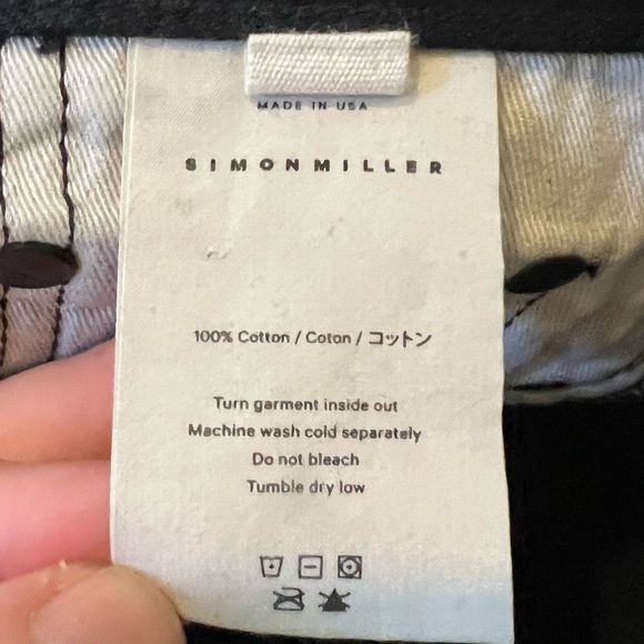 Simon Miller Black Mid-Rise Raw-Edge Wide-Leg Jeans Size 29 - Picture 6 of 9